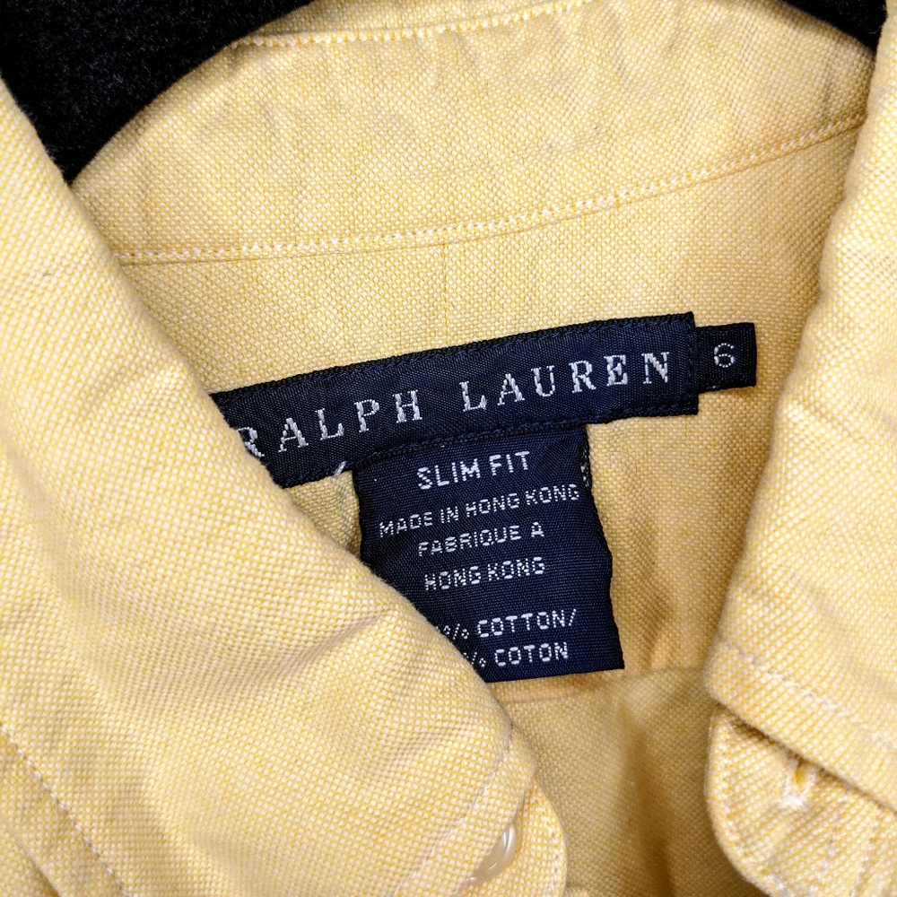 Yellow Ralph Lauren Knit Oxford Slim Fit Size 6